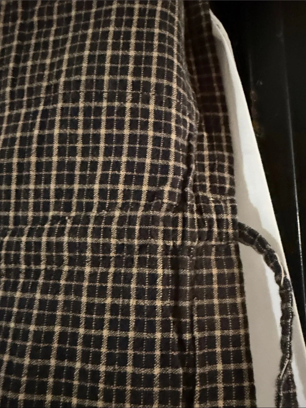Black Checkered Drapery Panel Curtain - Classic Black Window Curtain country vib